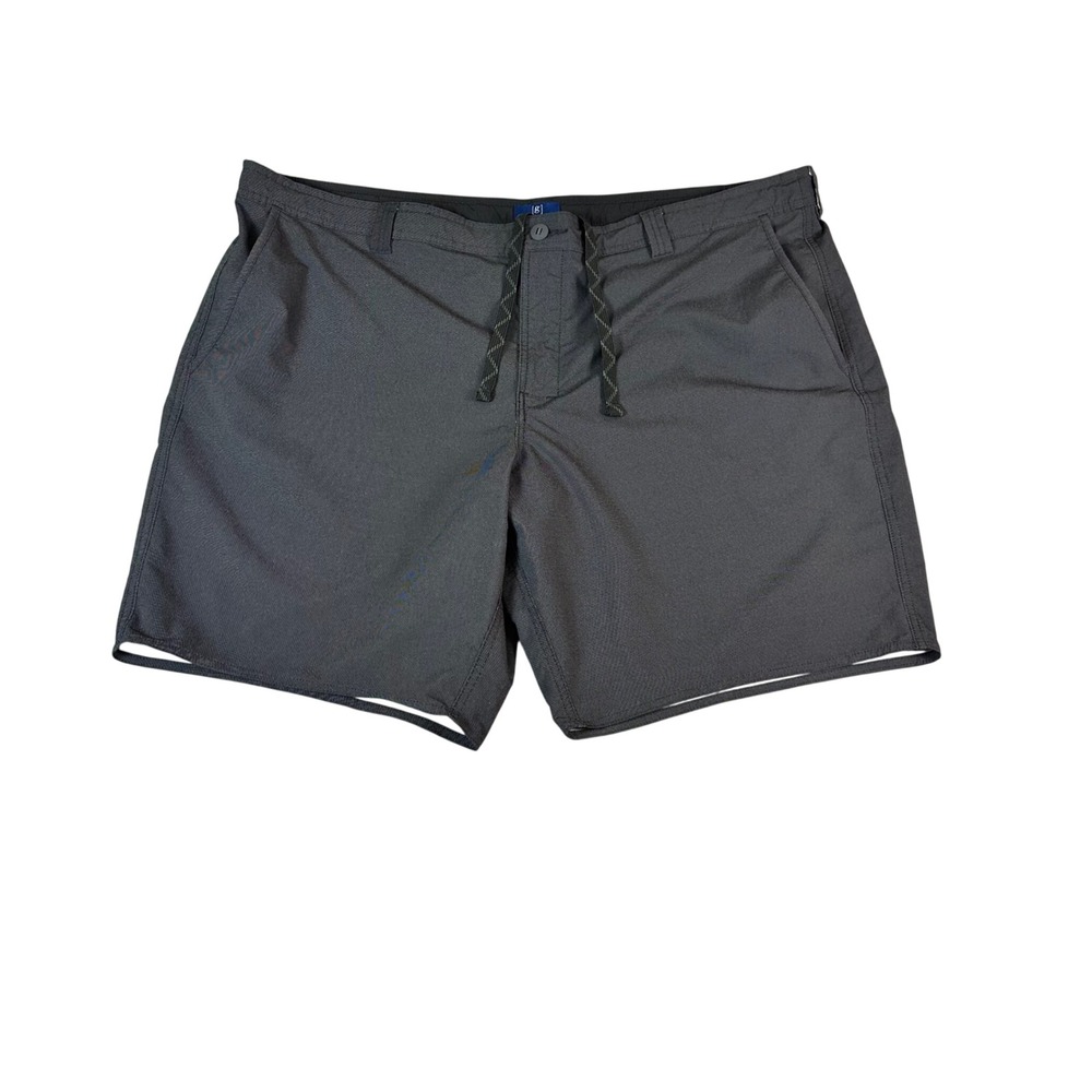 George‎ Mens Hybrid Shorts Size 46 Dark Grey Pinstripe Quick Dry Swim Trunks